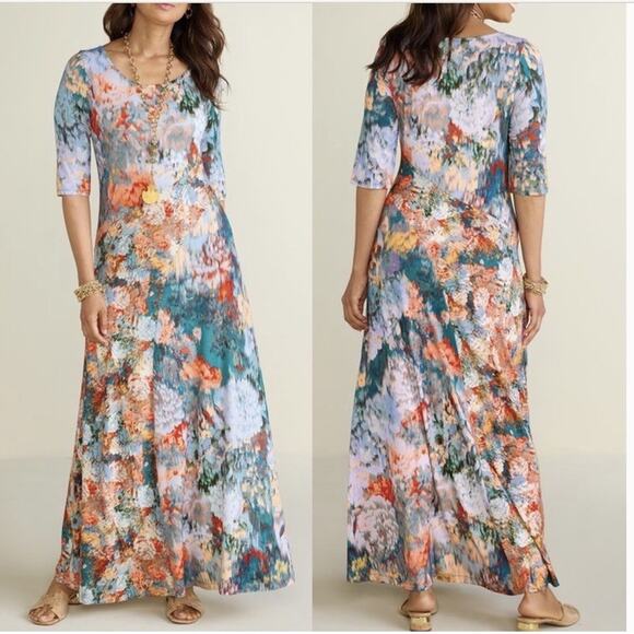 Soft Surroundings Dresses & Skirts - Soft Surroundings Nanette Stretch Jersey Knit Maxi Dress Size Medium